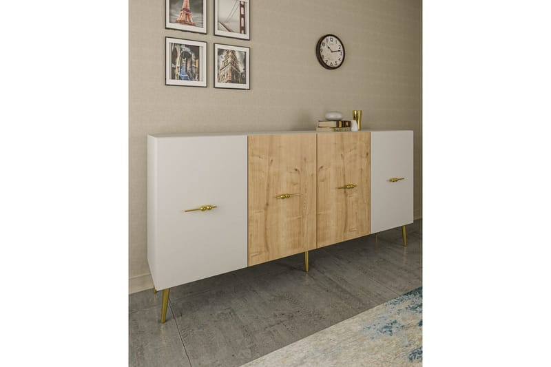 Huelva Konsollbord 150 cm - Hvit/Eik - Møbler - Bord - Avlastningsbord - Gangbord