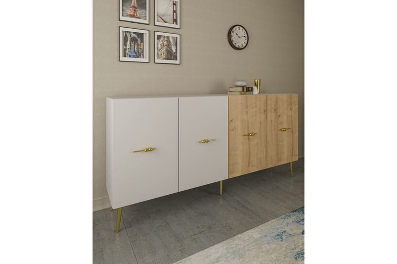 Huelva Konsollbord 150 cm - Hvit/Eik - Møbler - Bord - Avlastningsbord - Gangbord