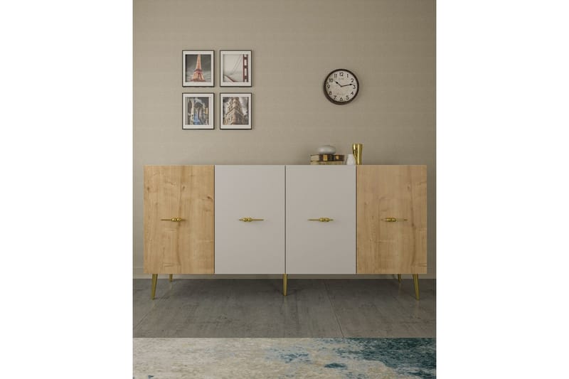 Huelva Konsollbord 150 cm, Hvit/Eik