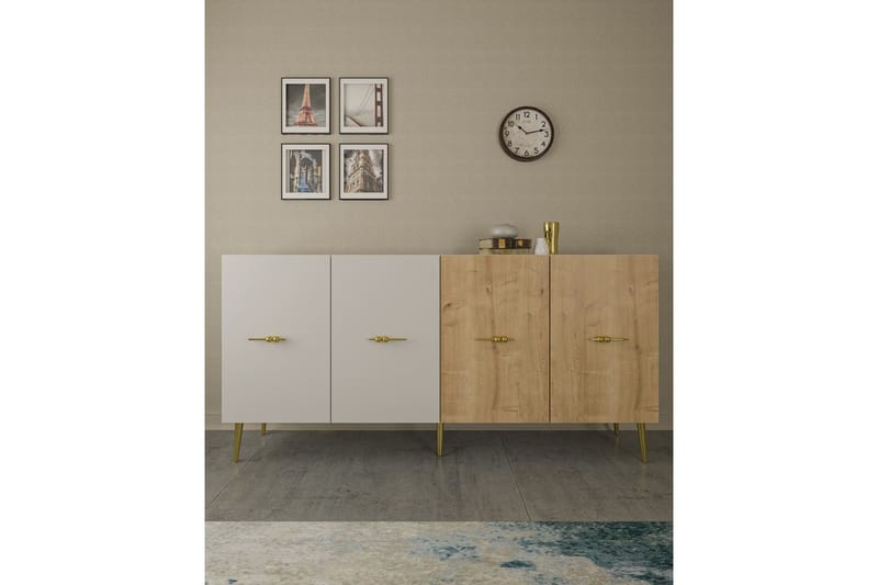 Huelva Konsollbord 150 cm - Hvit/Eik - Møbler - Bord - Avlastningsbord - Gangbord