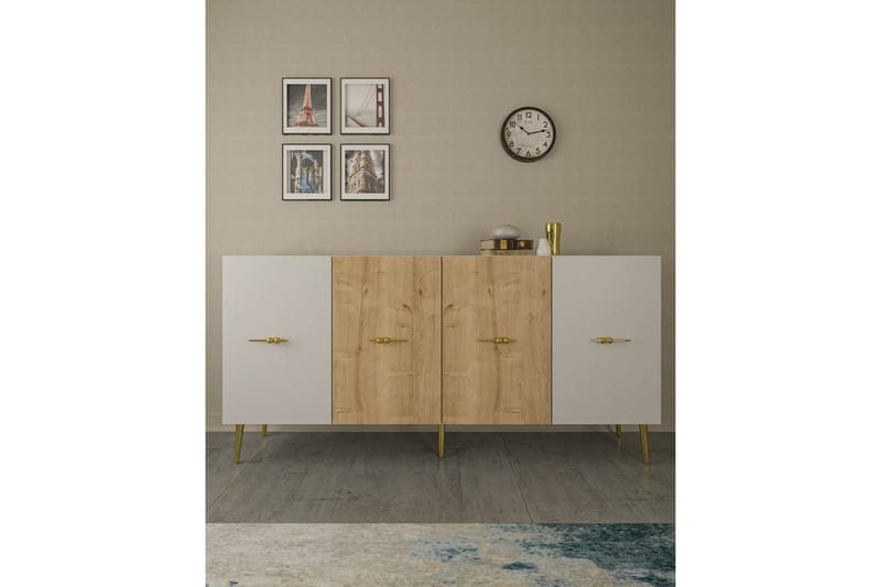 Huelva Konsollbord 150 cm - Hvit/Eik - Møbler - Bord - Avlastningsbord - Gangbord