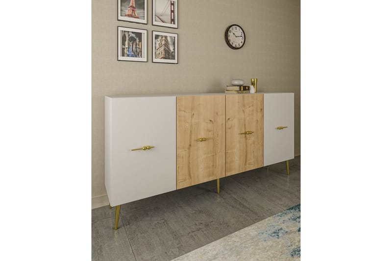 Huelva Konsollbord 150 cm - Hvit/Eik - Møbler - Bord - Avlastningsbord - Gangbord