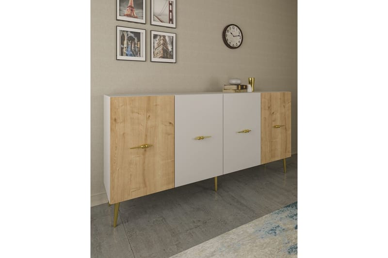 Huelva Konsollbord 150 cm - Hvit/Eik - Møbler - Bord - Avlastningsbord - Gangbord