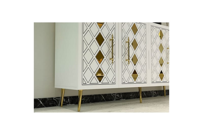 Ilna Konsollbord 150 cm - Gull/Hvit - Møbler - Bord - Avlastningsbord - Gangbord