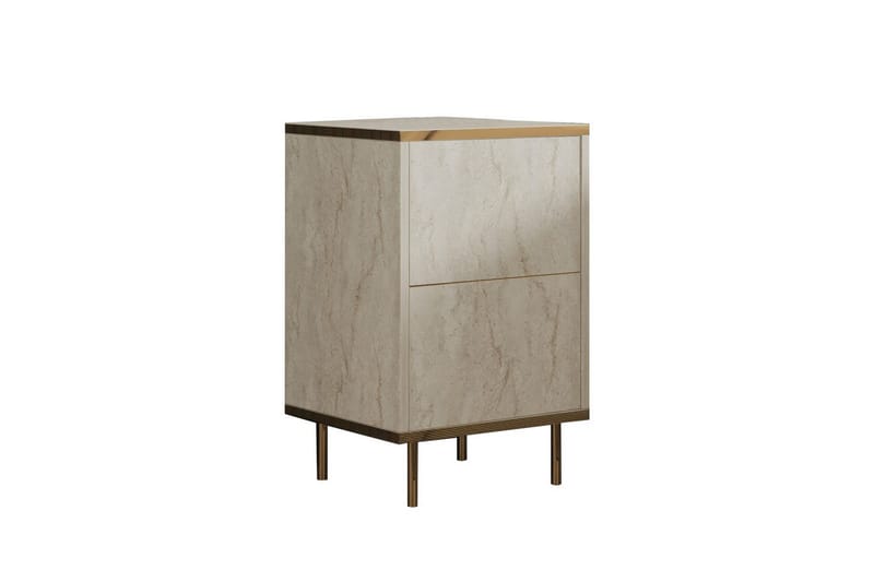 Imaj Nattbord 40 cm - Beige/Gull - Møbler - Bord - Avlastningsbord - Sengebord & nattbord