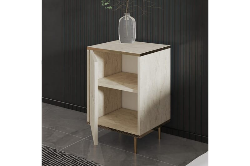 Imaj Nattbord 40 cm - Beige/Gull - Møbler - Bord - Avlastningsbord - Sengebord & nattbord