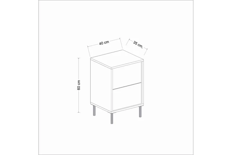 Imaj Nattbord 40 cm - Hvit/Gull - Møbler - Bord - Avlastningsbord - Sengebord & nattbord