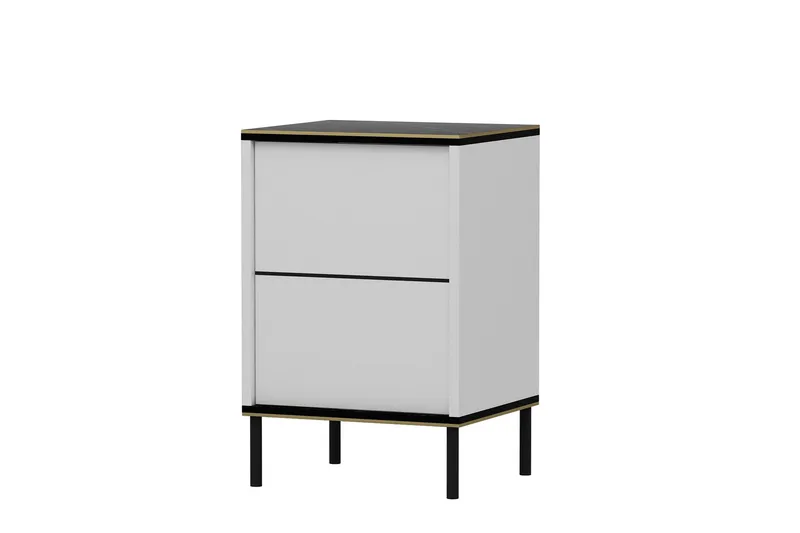 Imaj Nattbord 40 cm - Hvit/Svart/Gull - Møbler - Bord - Avlastningsbord - Sengebord & nattbord