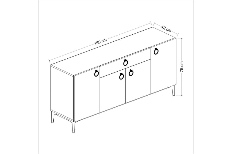 Indumati Konsollbord 160 cm - Valnøtt - Møbler - Bord - Avlastningsbord - Gangbord