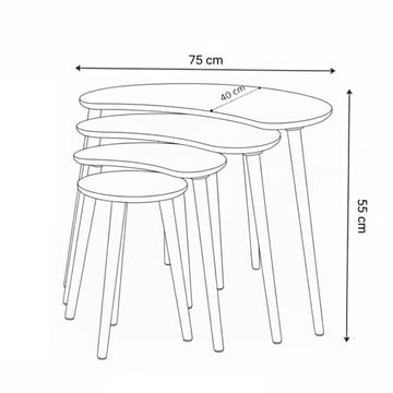 Indumati settbord 75 cm - Eik - Møbler - Bord - Avlastningsbord - Settbord
