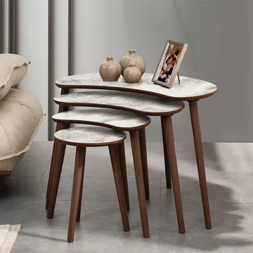 Indumati settbord 75 cm - Hvit - Møbler - Bord - Avlastningsbord - Settbord