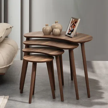 Indumati settbord 75 cm - Valnøtt - Møbler - Bord - Avlastningsbord - Settbord