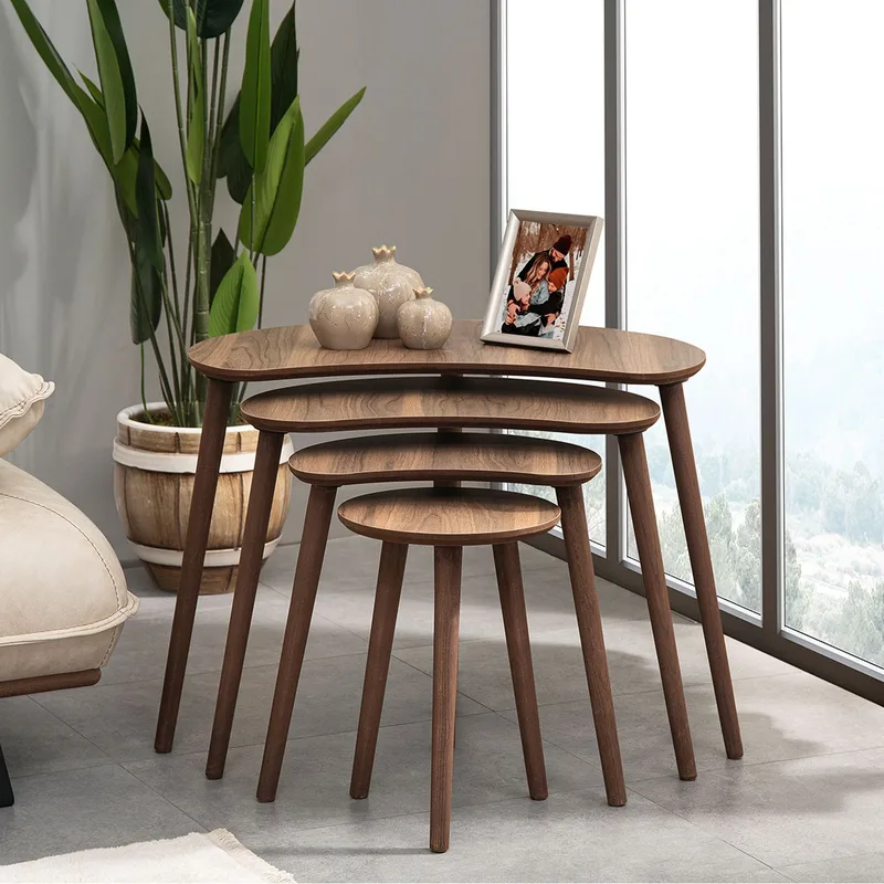 Indumati settbord 75 cm - Valnøtt - Møbler - Bord - Avlastningsbord - Settbord