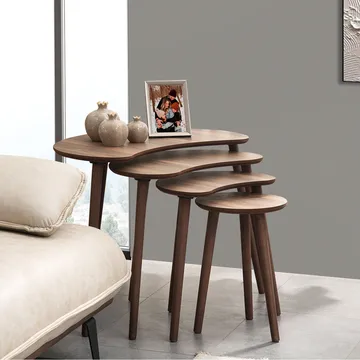 Indumati settbord 75 cm - Valnøtt - Møbler - Bord - Avlastningsbord - Settbord