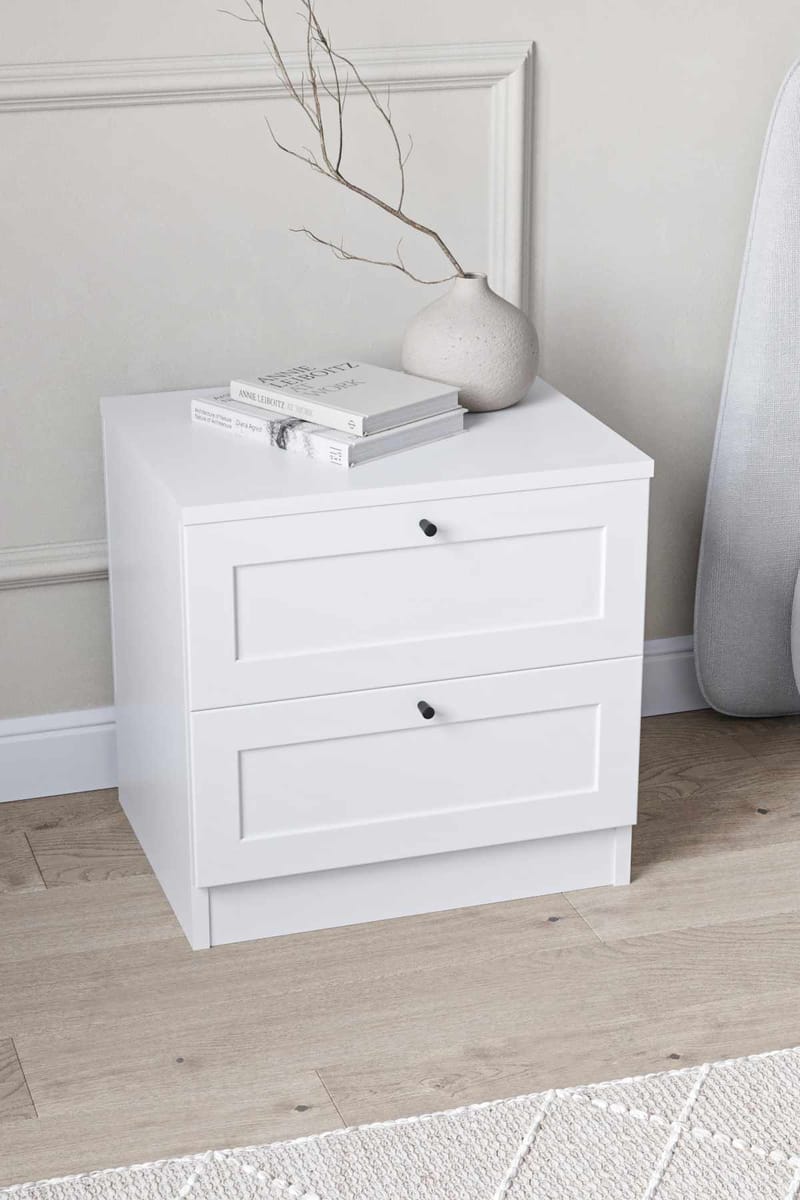Interlaken nattbord 50 cm - Hvit - Møbler - Bord - Avlastningsbord - Sengebord & nattbord