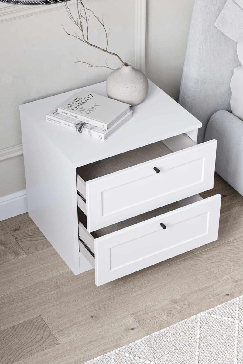 Interlaken nattbord 50 cm - Hvit - Møbler - Bord - Avlastningsbord - Sengebord & nattbord