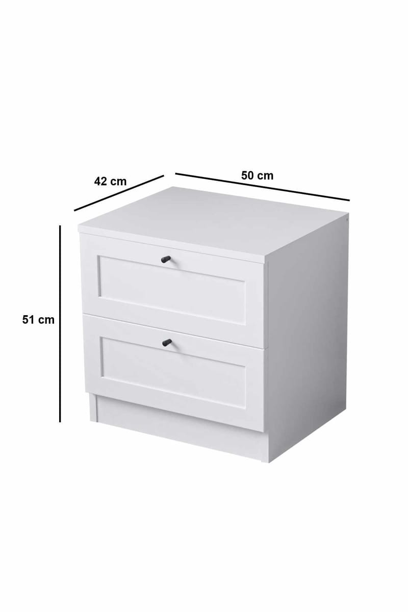 Interlaken nattbord 50 cm - Hvit - Møbler - Bord - Avlastningsbord - Sengebord & nattbord