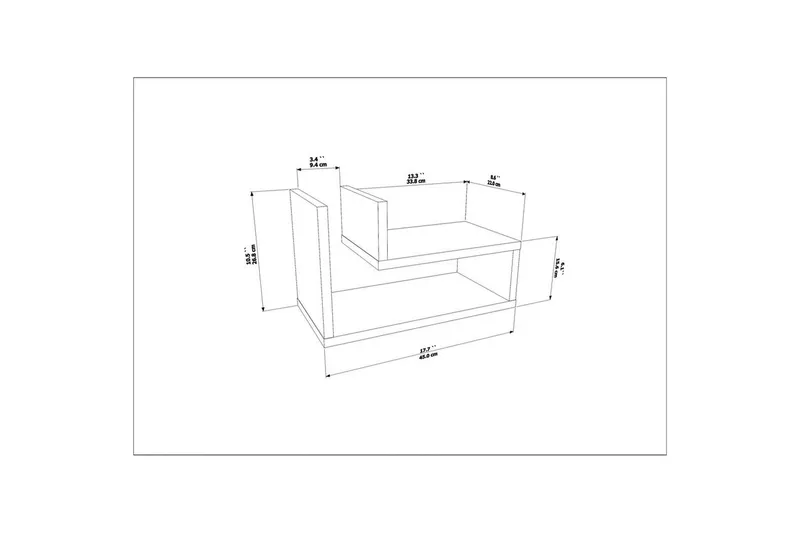 Jarlech Nattbord 45 cm - Rød - Møbler - Bord - Avlastningsbord - Sengebord & nattbord