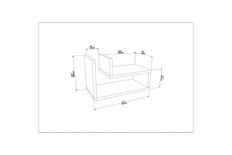 Jarlech Nattbord 45 cm - Rød - Møbler - Bord - Avlastningsbord - Sengebord & nattbord