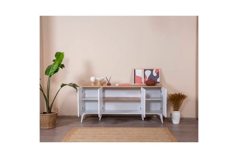 Jatinder Konsollbord 80 cm - Mellomfarget tre/Hvit - Møbler - Bord - Avlastningsbord - Gangbord