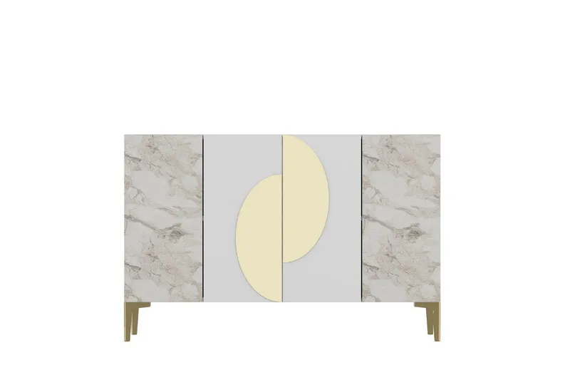 Jorel Konsollbord 120 cm, Hvit/Gull