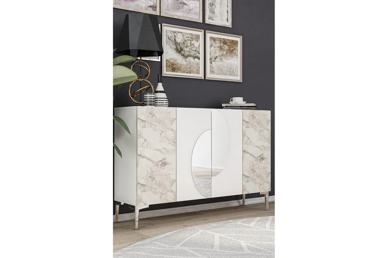 Jorel Konsollbord 120 cm - Hvit/Sølv - Møbler - Bord - Avlastningsbord - Gangbord