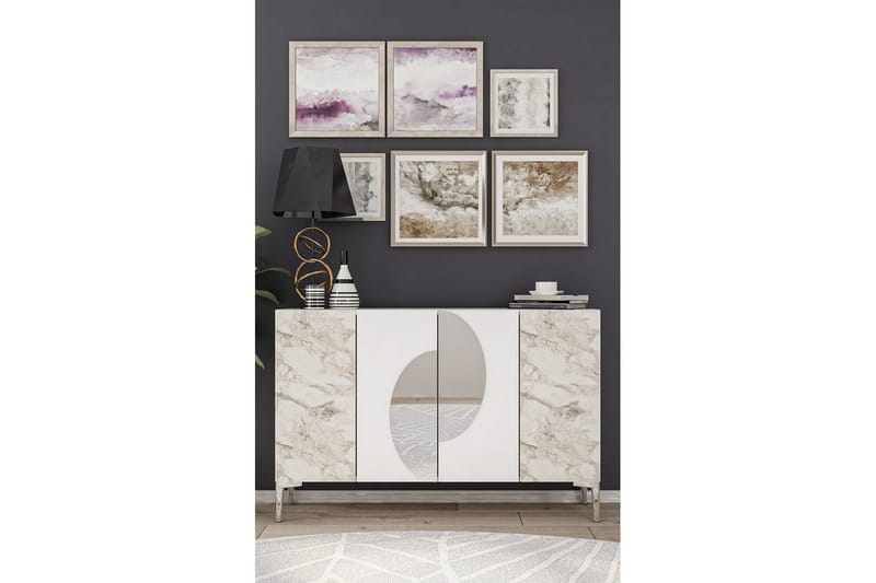 Jorel Konsollbord 120 cm - Hvit/Sølv - Møbler - Bord - Avlastningsbord - Gangbord