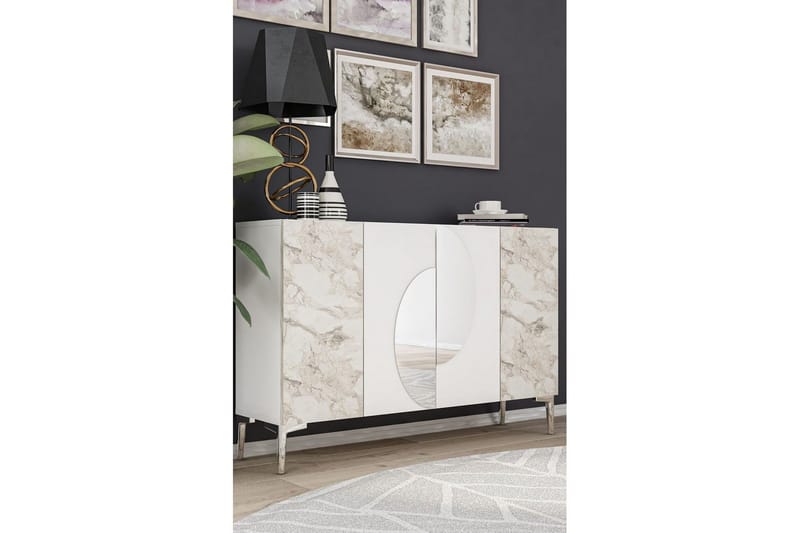 Jorel Konsollbord 120 cm - Hvit/Sølv - Møbler - Bord - Avlastningsbord - Gangbord