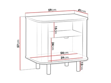 Joriel Nattbord 59 cm - Beige|svart - Møbler - Bord - Avlastningsbord - Sengebord & nattbord