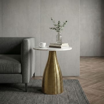 Junara sidebord 40 cm - Hvit og gull - Møbler - Bord - Avlastningsbord - Lampebord & sidebord