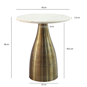 Junara sidebord 40 cm - Hvit og gull - Møbler - Bord - Avlastningsbord - Lampebord & sidebord