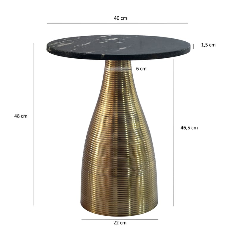 Junara sidebord 40 cm - Svart og gull - Møbler - Bord - Avlastningsbord - Lampebord & sidebord