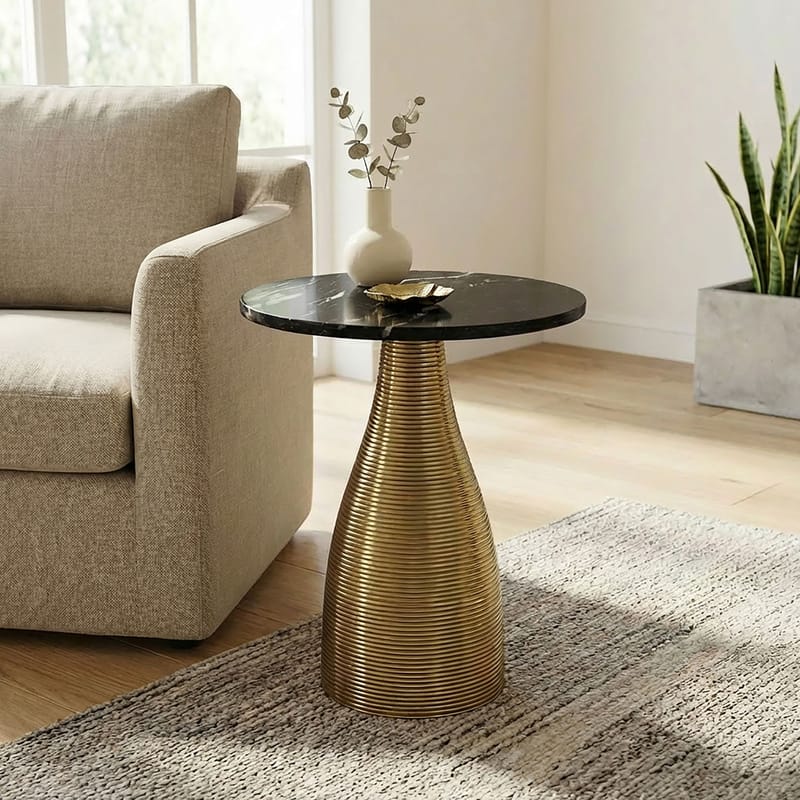 Junara sidebord 40 cm - Svart og gull - Møbler - Bord - Avlastningsbord - Lampebord & sidebord