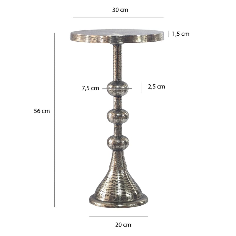 Junora sidebord 30 cm industriell stil - sølvfarget - Møbler - Bord - Avlastningsbord - Konsollbord