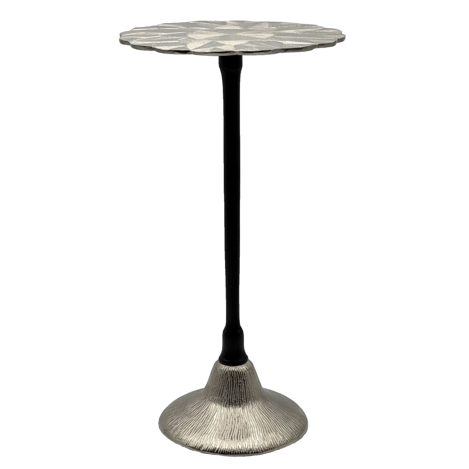 Junova sidebord 29 cm industriell stil - Sølvfarget og svart