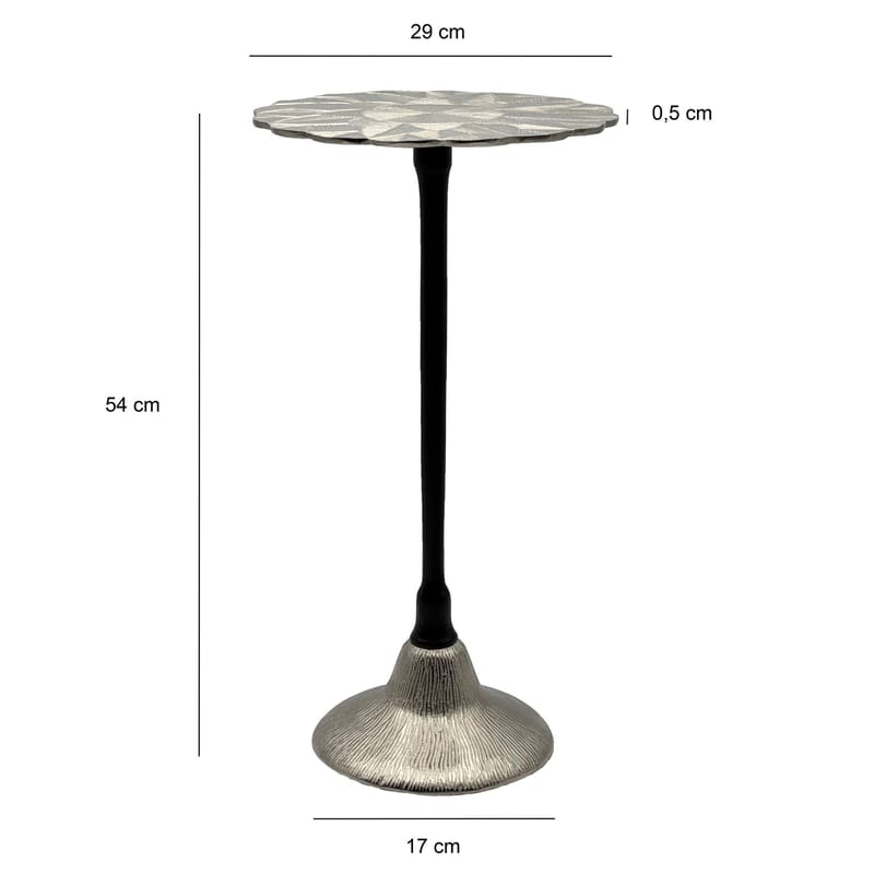 Junova sidebord 29 cm industriell stil - Sølvfarget og svart - Møbler - Bord - Avlastningsbord - Lampebord & sidebord