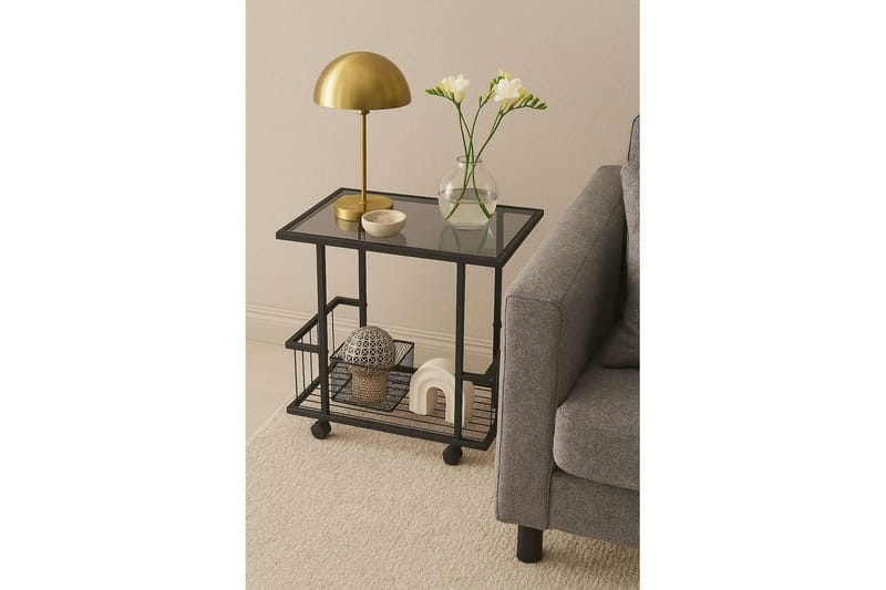 Kallin Sidebord 60x36 cm - Svart/Grå - Møbler - Bord - Avlastningsbord - Lampebord & sidebord