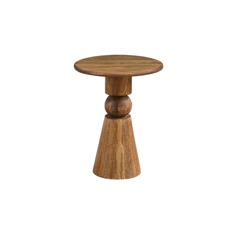 Kalren rundt sidebord 35 cm i massivt mangotre - brun - Møbler - Bord - Avlastningsbord - Konsollbord