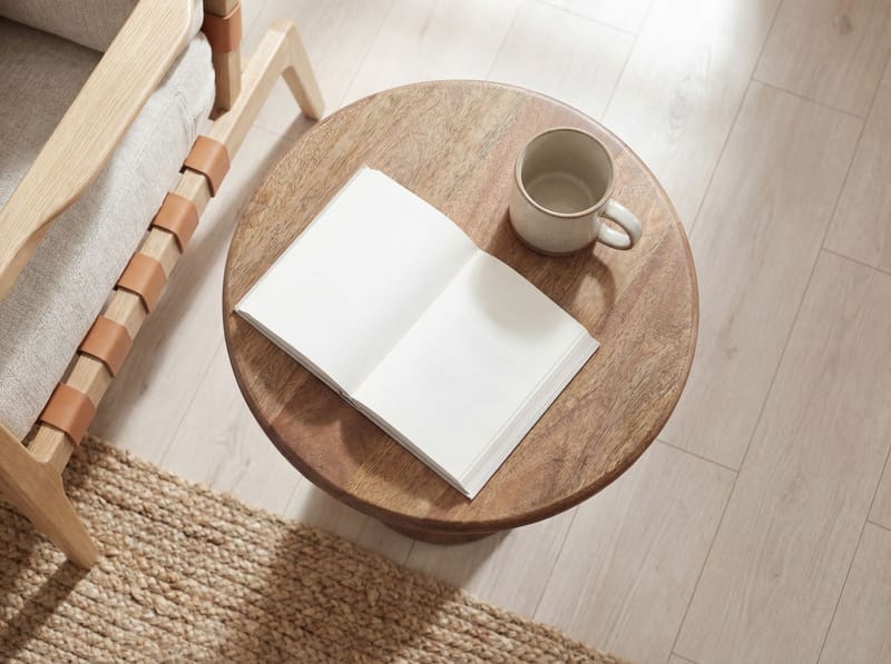 Kalren rundt sidebord 35 cm i massivt mangotre - brun - Møbler - Bord - Avlastningsbord - Konsollbord
