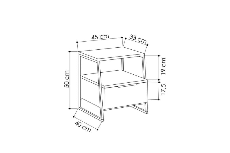 Kavilash nattbord 45 cm - Sand - Møbler - Bord - Avlastningsbord - Sengebord & nattbord