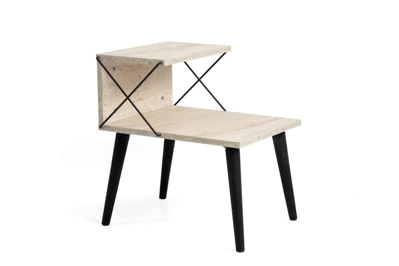 Kaysie Nattbord 50 cm - Svart/Marmor - Møbler - Bord - Avlastningsbord - Sengebord & nattbord