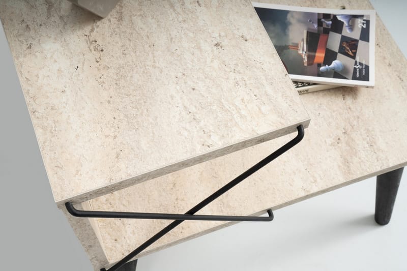 Kaysie Nattbord 50 cm - Svart/Marmor - Møbler - Bord - Avlastningsbord - Sengebord & nattbord