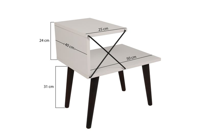 Kaysie Nattbord 50 cm - Svart/Marmor - Møbler - Bord - Avlastningsbord - Sengebord & nattbord