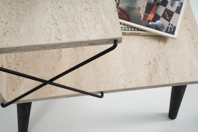 Kaysie Nattbord 50 cm - Svart/Marmor - Møbler - Bord - Avlastningsbord - Sengebord & nattbord