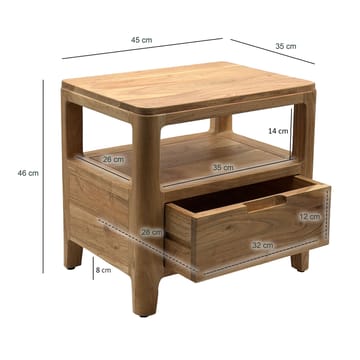 Kelira nattbord 45 cm - Varm lysebrun - Møbler - Bord - Avlastningsbord - Sengebord & nattbord