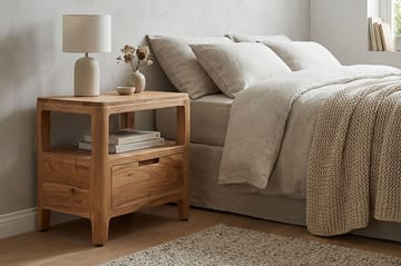 Kelira nattbord 45 cm - Varm lysebrun - Møbler - Bord - Avlastningsbord - Sengebord & nattbord