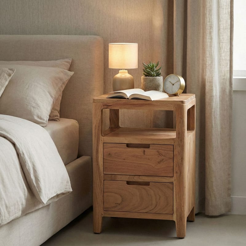 Kelova nattbord 40 cm - Varm lysebrun - Møbler - Bord - Avlastningsbord - Sengebord & nattbord
