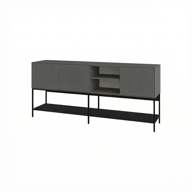 Kenvor Konsoll 180x80x40 cm, Anthracite, Wood Black, Black