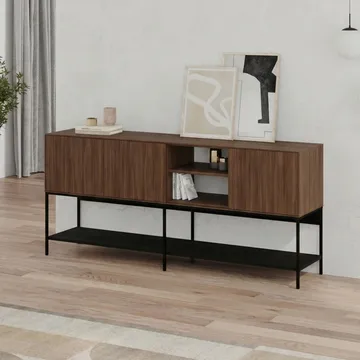 Kenvor Konsoll 180x80x40 cm - Milano Walnut, Wood Black, Black - Møbler - Bord - Avlastningsbord - Gangbord