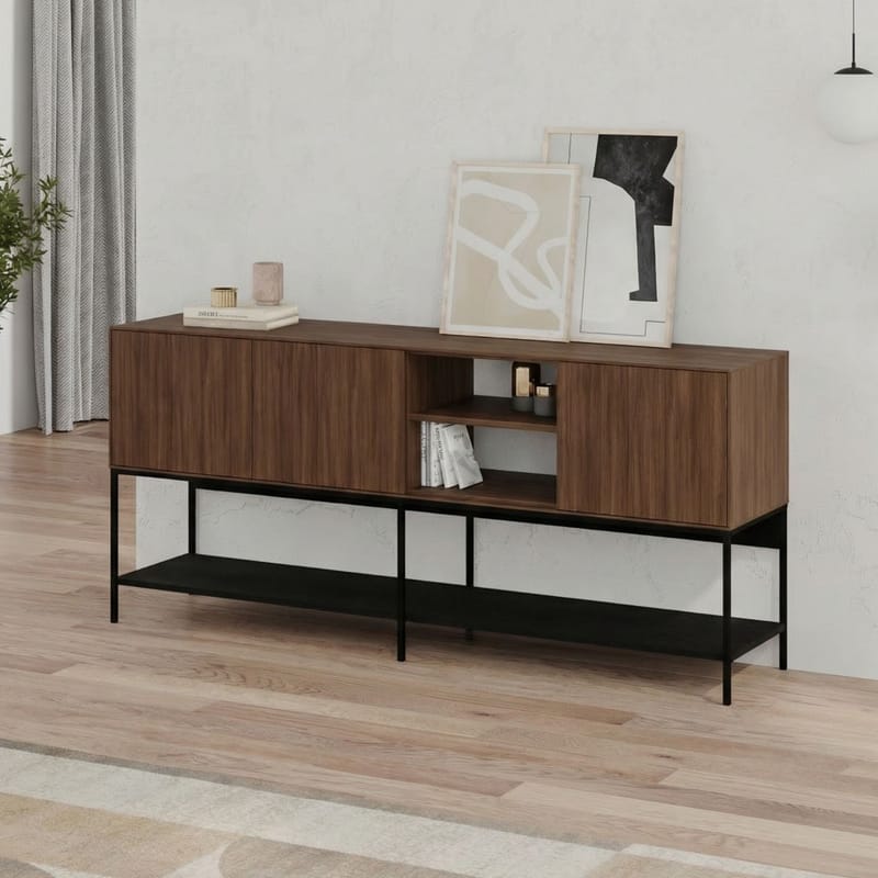 Kenvor Konsoll 180x80x40 cm - Milano Walnut, Wood Black, Black - Møbler - Bord - Avlastningsbord - Gangbord